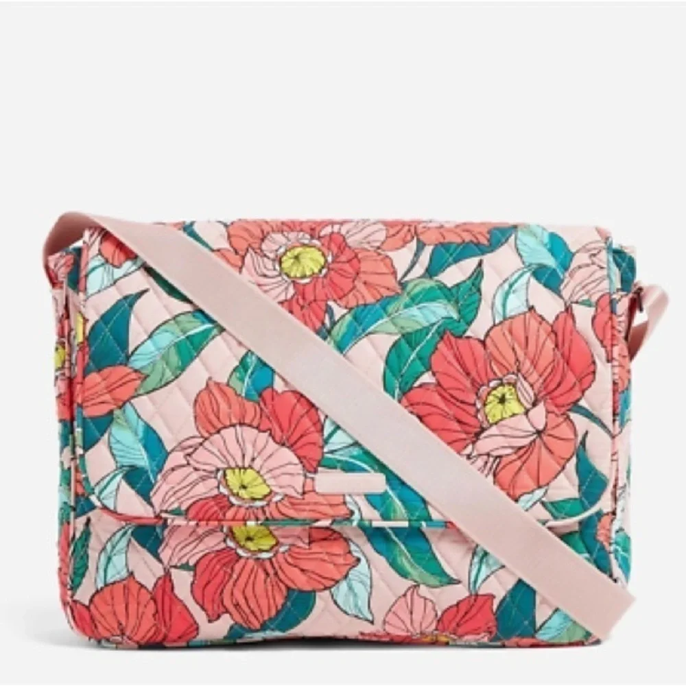 Vera Bradley Messenger Bag Vintage Floral with padded Laptop Compartment
